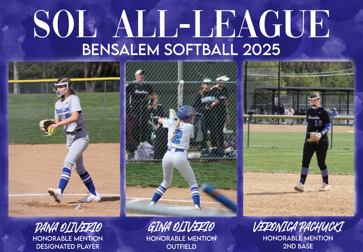 Congrats on SOL All-League Honors

Adrianna Vargas - 1st Team Outfield
Ashlyn Merz - 1st Team Catcher
Dana Oliverio - Honorable Mention DP
Gina Oliverio - Honorable Mention Outfield
Veronica Pachucki - Honorable Mention 2nd Base

Proud of all the hard work this team has put in.