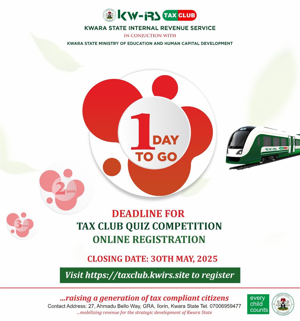 KwaraIRS's tweet image. Register your school today, deadline is near!