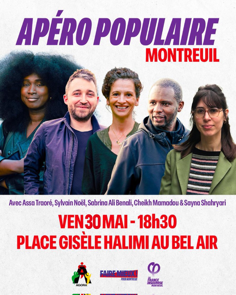 🔴 Faire mieux pour Montreuil ! Rendez-vous ce vendredi 30 mai à 18h30 au Bel Air pour un apéro populaire 🔥