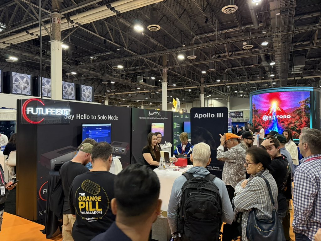 FutureBit's tweet image. They pitted us next to Goliath, this pretty much sums up the vibe on the ground.
We are winning!