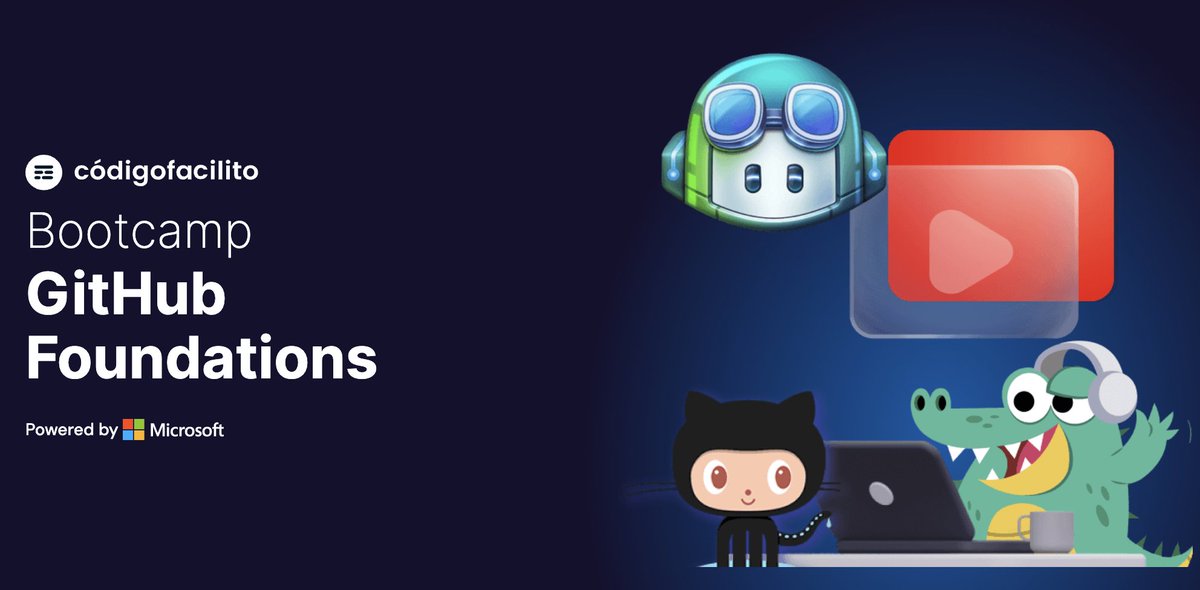 Muchísimas gracias a <a href="/codigofacilito/">Código Facilito 🐊</a> por el excelente Bootcamp GitHub Foundations, que llego a su fin hace pocos días. Todo el conocimiento compartido en cada módulo me ayuda un montón para sacar todo el provecho de las herramientas que proporciona GitHub.