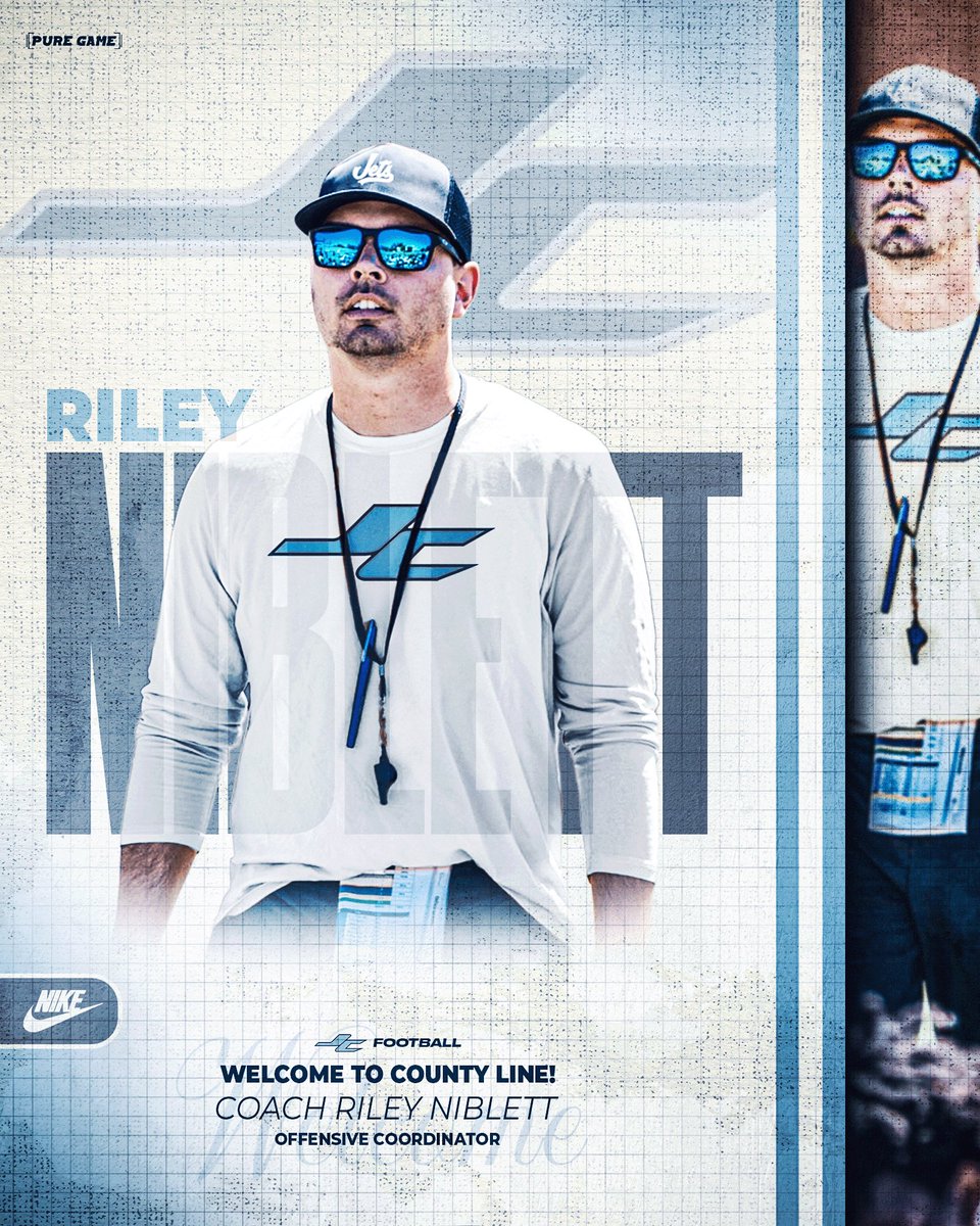 James Clemens Jets Fb (@jcjetsfootball) on Twitter photo Welcome to County Line, Coach Riley Niblett! <a href="/RileyNiblett/">Riley Niblett</a>
Jacksonville State ๐
Hoover High School ๐ดโโ ๏ธ
University of Charlotte โ๏ธ
Gainesville High School ๐
IMG Academy ๐น
Valdosta High School ๐พ
๐ฌJames Clemens Offensive Coordinator
#MACH10 #BuiltOnCountyLine Welcome to County Line, Coach Riley Niblett! <a href="/RileyNiblett/">Riley Niblett</a>
Jacksonville State ๐
Hoover High School ๐ดโโ ๏ธ
University of Charlotte โ๏ธ
Gainesville High School ๐
IMG Academy ๐น
Valdosta High School ๐พ
๐ฌJames Clemens Offensive Coordinator
#MACH10 #BuiltOnCountyLine