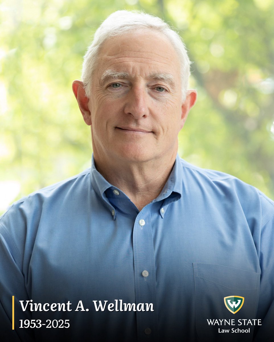 With profound sadness, we announce the passing of newly retired Prof. Vincent Wellman. He dedicated his career to inspiring and educating countless students. To celebrate his legacy, his family invites all who knew him to share memories and stories via email at mwalshc@umich.edu.