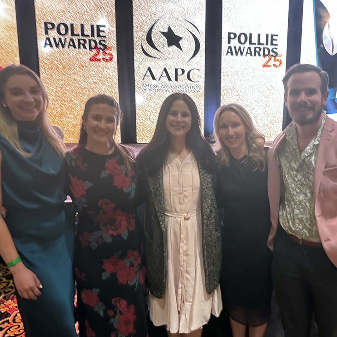 baskdigital's tweet photo. Throwback to the Pollie awards last week, where we took home 2 pieces of hardware. Somehow, our best photo still turned out blurry. Thanks again for having us, @TheAAPC! https://t.co/yOT5GZ499n