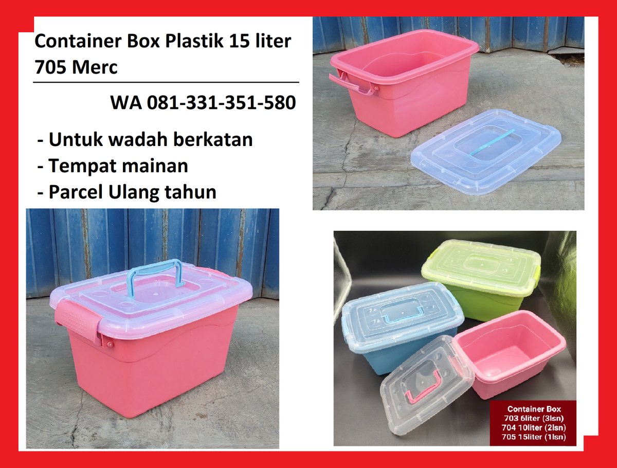 selatan_jaya's tweet image. 🔷 Container Box Plastik 15 Liter - 705 Merc 🔷

📞 WhatsApp: 081-331-351-580
🏬 Lokasi: jalan Songoyudan 33, Surabaya

#ContainerBox #WadahPlastik #705MERC #Penyimpanan15Liter #TokoTerpercayaSurabaya  #tokoplastikterdekatsurabaya #PraktisDanHygienis  #boxplastiksurabaya