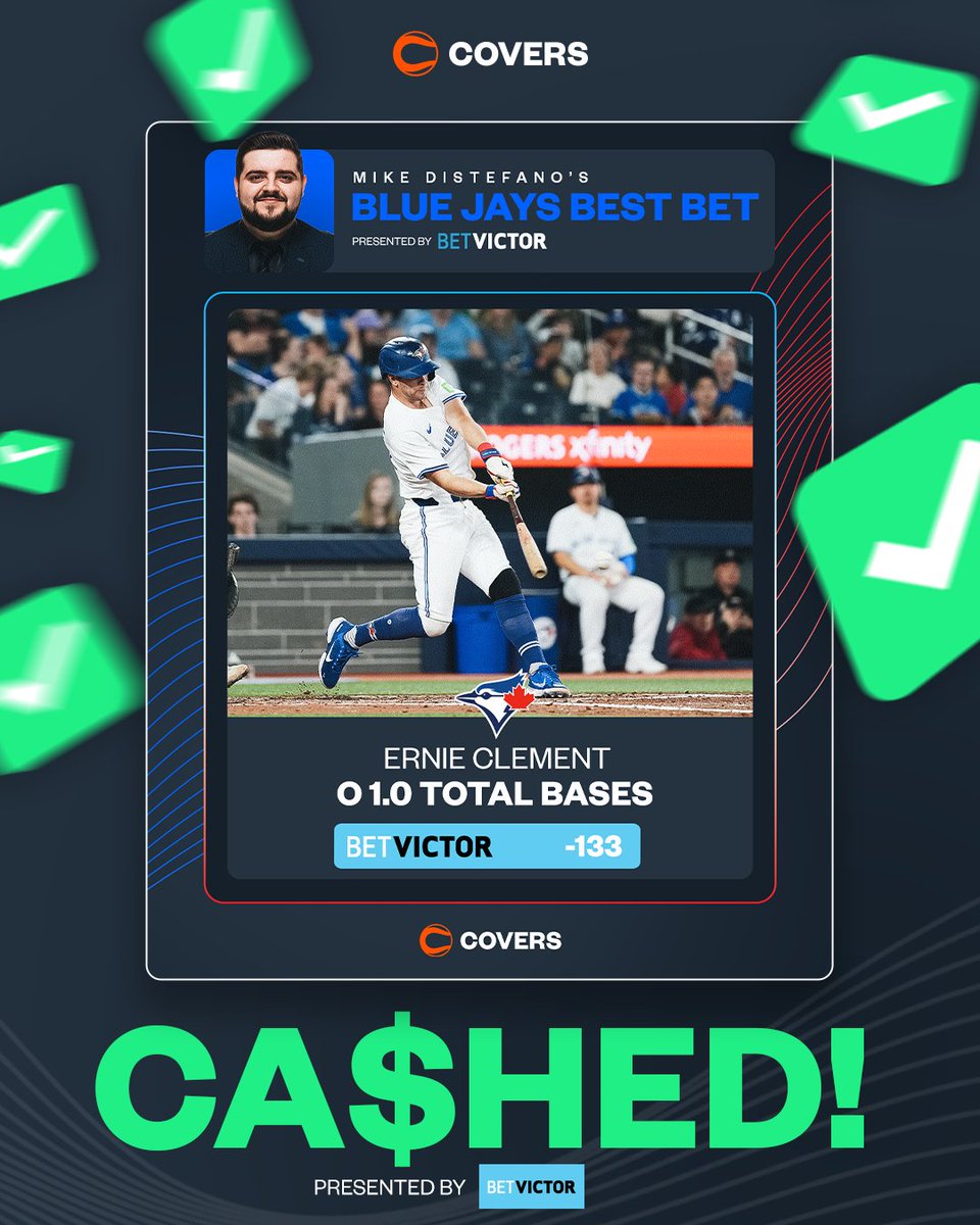 2ND INNING BEST BET CASH ✅

We needed 2 total bases, Ernie Clement gave us 4 😍

Now we sweat <a href="/mickey_canuck/">MICHAEL DISTEFANO</a>'s SGP 👀

Presented by <a href="/BetVictorCanada/">BetVictor Canada</a>