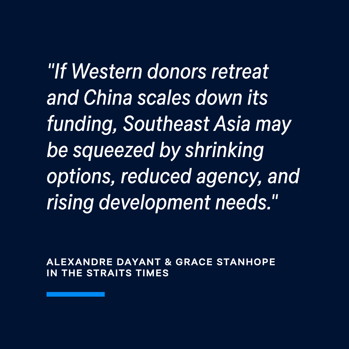 The Lowy Institute (@lowyinstitute) on Twitter photo The story of China’s development finance in Southeast Asia is shifting, marked not by growing dominance, but by recalibration, caution and quiet resistance, write <a href="/AlexandreDayant/">Alexandre Dayant</a> & <a href="/GraceStanhope/">Grace Stanhope (@gracestanhope.bsky.social)</a> in the <a href="/straits_times/">The Straits Times</a>.
straitstimes.com/opinion/how-wi… The story of China’s development finance in Southeast Asia is shifting, marked not by growing dominance, but by recalibration, caution and quiet resistance, write <a href="/AlexandreDayant/">Alexandre Dayant</a> & <a href="/GraceStanhope/">Grace Stanhope (@gracestanhope.bsky.social)</a> in the <a href="/straits_times/">The Straits Times</a>.
straitstimes.com/opinion/how-wi…