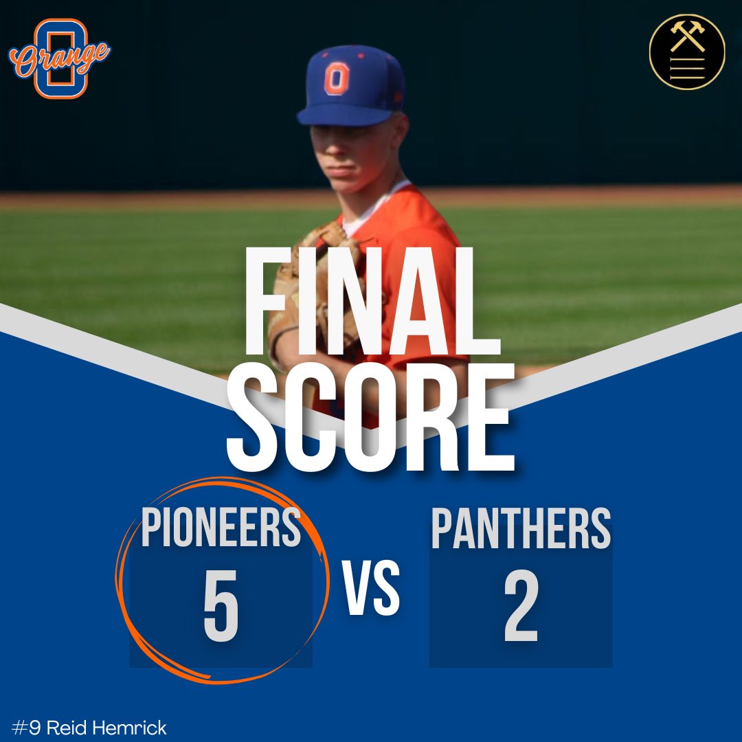 𝗙𝗜𝗡𝗔𝗟 𝗦𝗖𝗢𝗥𝗘

ORANGE 🍊 5
PICK NORTH  2

WP: Parker
LP: Reuscher

<a href="/OHCDBCA/">Central District Baseball Coaches Association</a> 

#OrangeBaseball | #ICCU