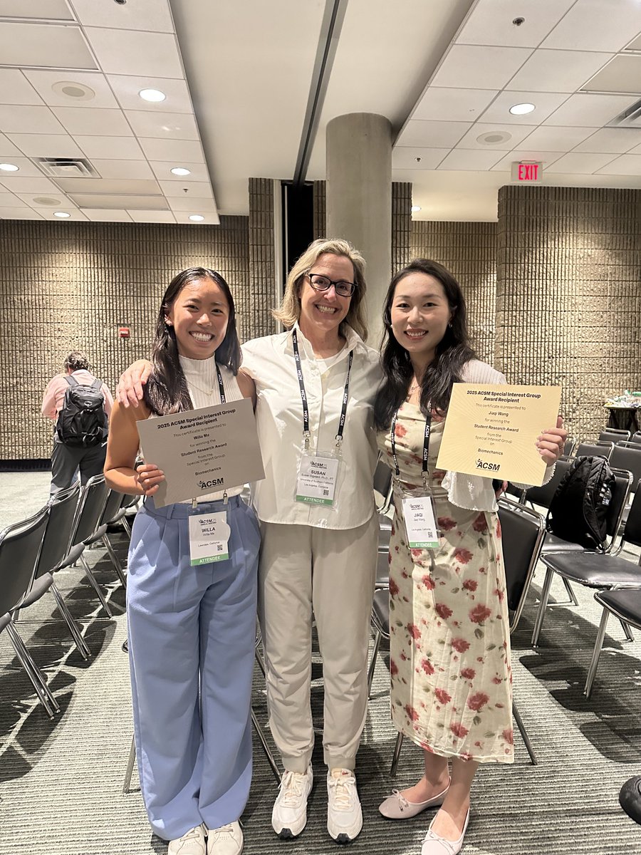 Congrats to our PhD students ⁦<a href="/JackieUsc1111/">Jiaqi (Jackie) Wang</a>⁩ and ⁦<a href="/WillaMa_/">Willa Ma</a>⁩ for the ⁦<a href="/AcsmBig/">ACSM_BIG</a>⁩ Student Research Awards!