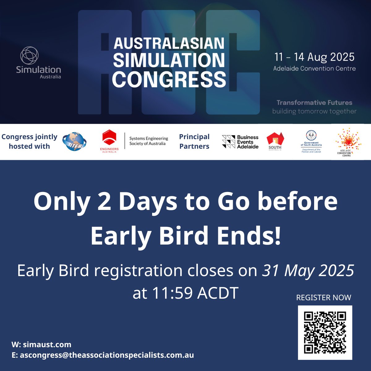 Two Days More...to register at Eary Bird rates! The countdown is on for you to register before the clock strikes midnight on Saturday! To register now or for more information simaust.com/australasian-s…