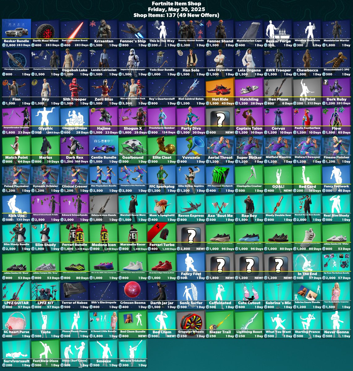 FireMonkey's tweet photo. 🛒 #Fortnite Item Shop
⏰ Friday, May 30, 2025

🏷️ Check The Web Store! (SAC Code Auto-Applied)
https://t.co/6wEBWuuvvg #EpicPartner

💙 Consider Using These SACs:
· FireMonkey #AD
· W1q https://t.co/js92LkSZql