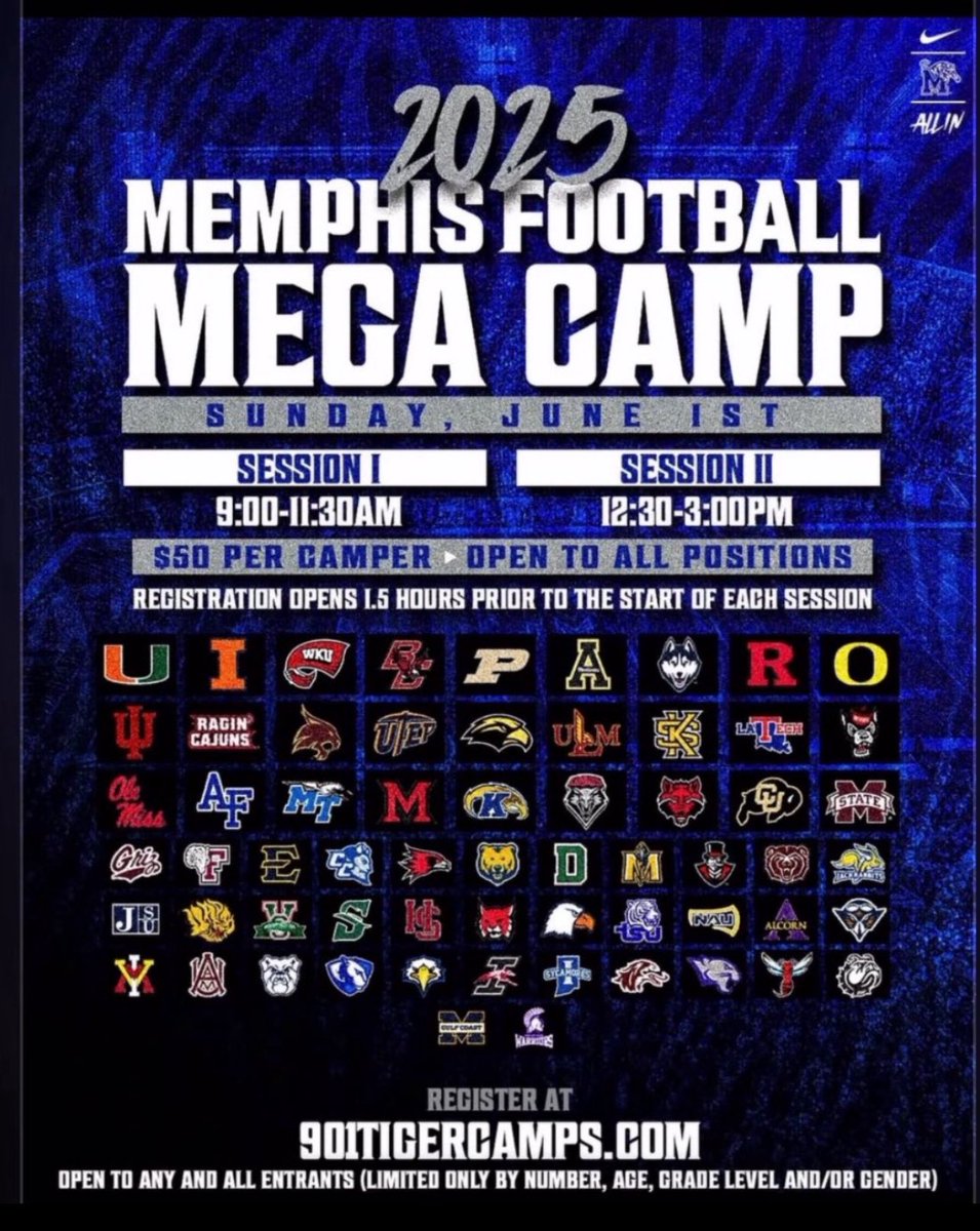 i will be at memphis mega camp june 1st