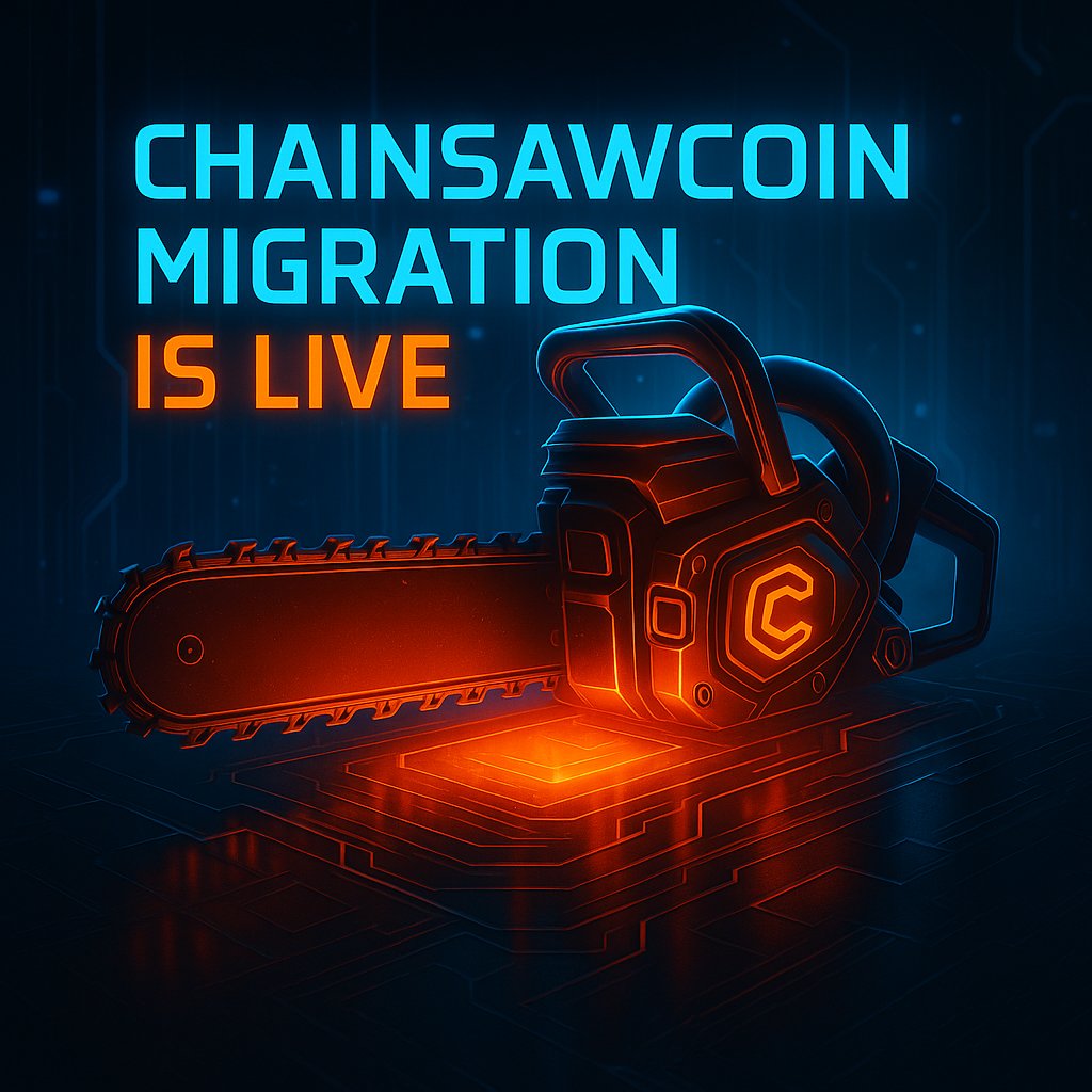 🪓 CHSC MIGRATION IS LIVE
We’re officially kicking off the launch of the new ChainsawCoin.
To every holder of CHSC V1:
🧠 You believed in us.
🔧 You held when it mattered.
🔥 Now it’s time to rebuild — together.
📨 Drop your address below or DM us directly
📆 Migration will take