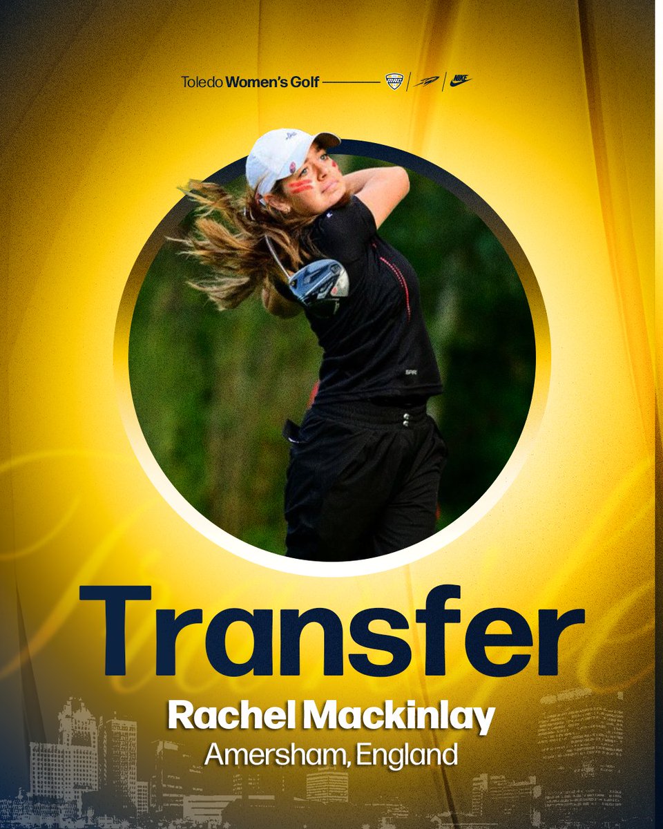 Welcome to the Glass City Rachel! #TeamToledo 🚀⛳️ 

🔵 Amersham, England native with three seasons of eligibility remaining
🟡 Played last year at West Georgia
🔵 Season-low of even-par 72 at Bama Beach Bash