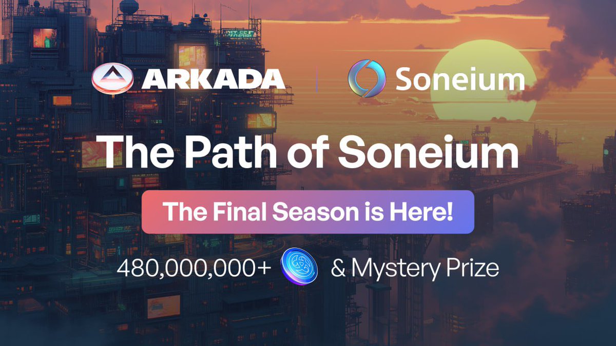 Final Days of the Final Season! ⏳ 

Time’s almost up — the Path of Soneium ends on May 30. 

This is your last chance to: 
▪️ Complete quests 
▪️ Earn Pyramids 
▪️ Compete for your share of 480,000,000 $ACS 
▪️ And claim the Arkada Footprint Badge 

🔥 Only the fastest players