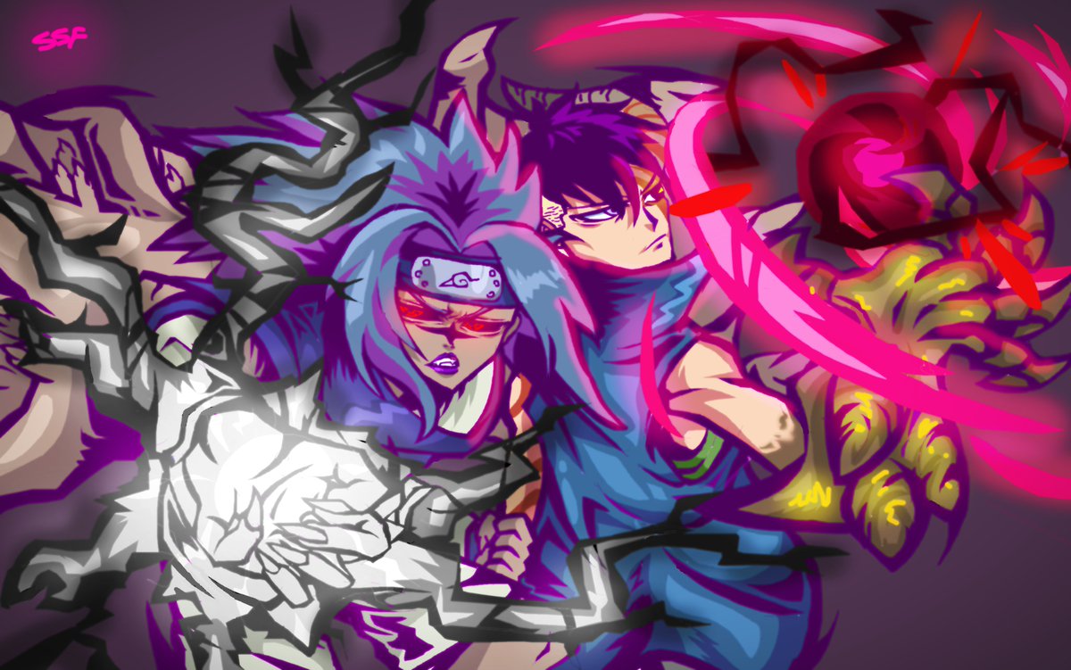 Sasuke and Kawaki (New Emo V Old Emo)
 I gave sasuke the bands around his arm cuz he should have kept them tbh
#boruto #naruto #digitalart