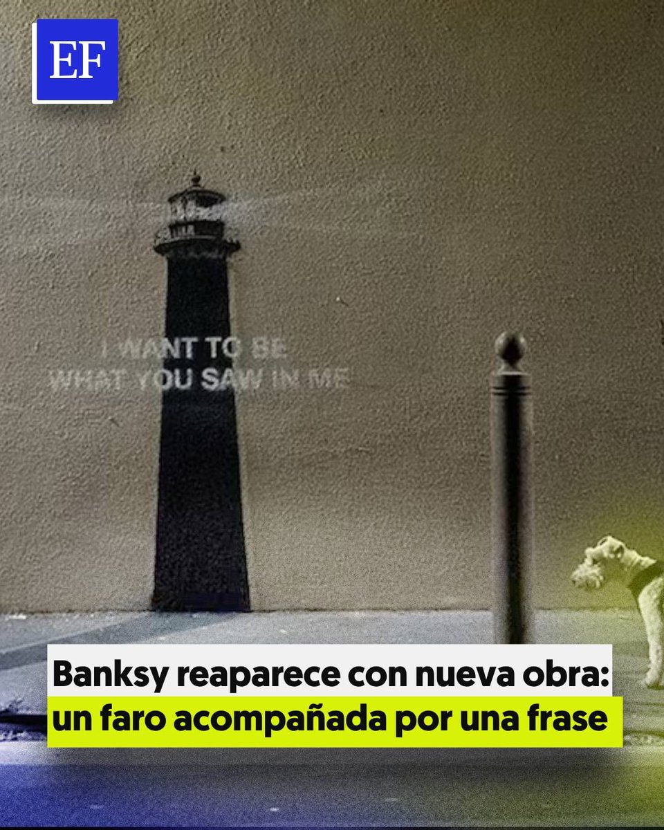 ElFinanciero_Mx's tweet photo. 👨‍🎨 El misterioso artista callejero británico, #Banksy, volvió a la acción y este jueves presentó en redes sociales su nueva obra, protagonizada por un faro y acompañada por una frase: “Quiero ser lo que tú viste en mí’ 

👉 https://t.co/q9S87MXMjq https://t.co/dQGhHgUtLH