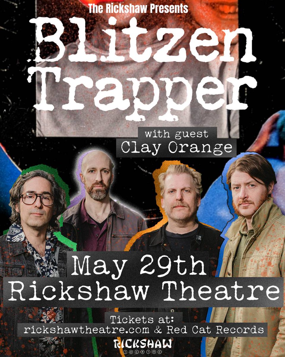 🎶TONIGHT🎶
Don't miss a night of alt-country, indie, &amp; folk-rock at the Rickshaw with Portland's <a href="/BlitzenTrapper/">Blitzen Trapper</a> &amp; guest opener #ClayOrange! 

Doors: 7:00pm⏰
TIX: bit.ly/3PVAyuV
Tickets also at the door🎟️
RSVP: bit.ly/3Eg24AO

Presented by The Rickshaw.