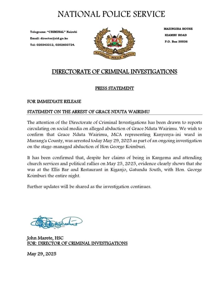 So now we know Murang’a women don’t just break hearts,they can abduct and injure soft tissues professionally. The stories we’d heard were different. Turns out, the "abduction" was dinner in Gatundu. Hon Kombora must’ve been held very tightly.

#obuyuchronicles