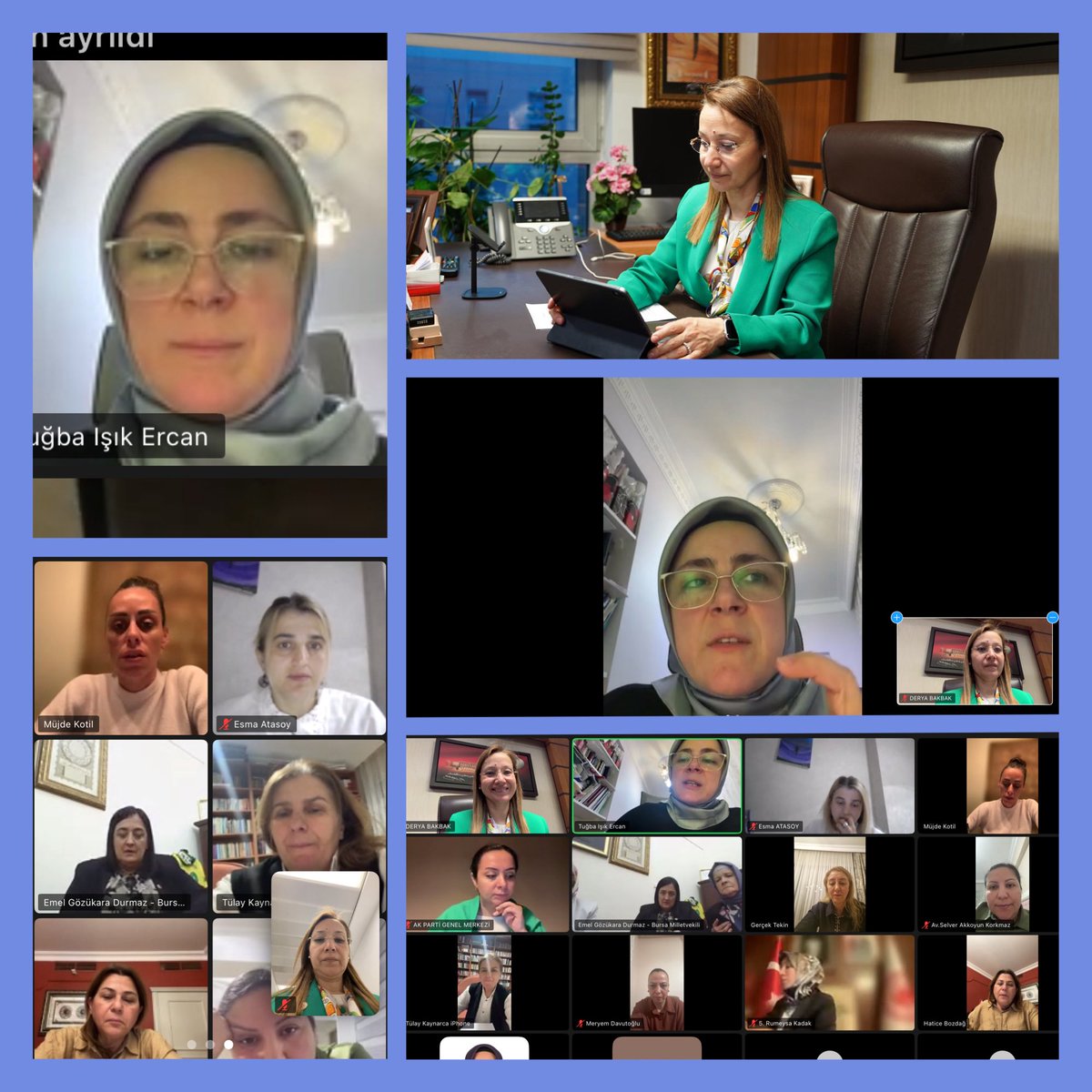 Doç. Dr. DERYA BAKBAK 🇹🇷 (@deryabakbak27) on Twitter photo AK Parti Genel Merkez Kadın Kolları Başkanımız Sayın <a href="/tugbaisikercan/">Tuğba IŞIK ERCAN</a> başkanlığında MYK toplantımızı online olarak gerçekleştirdik.
<a href="/AKKADINGM/">AK Parti Kadın Kolları</a> AK Parti Genel Merkez Kadın Kolları Başkanımız Sayın <a href="/tugbaisikercan/">Tuğba IŞIK ERCAN</a> başkanlığında MYK toplantımızı online olarak gerçekleştirdik.
<a href="/AKKADINGM/">AK Parti Kadın Kolları</a>