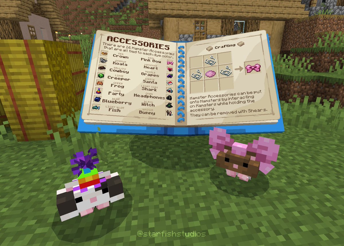 StarfishStudios's tweet image. All sorts of accessories to dress your pets in😎
Hamsters Add-On is available on the Minecraft Marketplace!
#Minecraft #Addon #Hamsters
