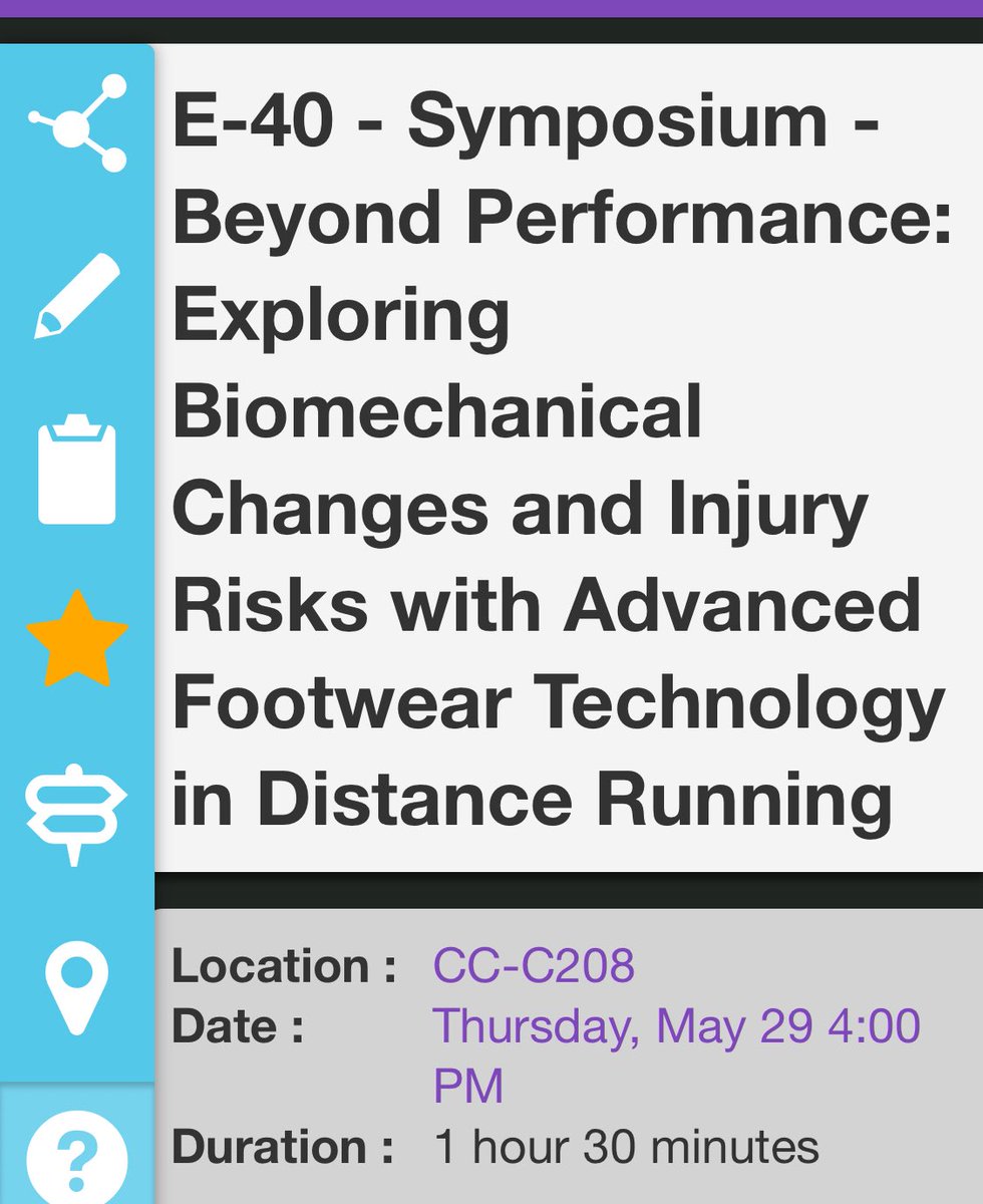 Anyone attending the #ACSM25 meeting interested in advanced footwear tech, come out to room 208 for this symposium starting at 4pm! <a href="/ACSMNews/">American College of Sports Medicine</a> <a href="/AcsmBig/">ACSM_BIG</a>