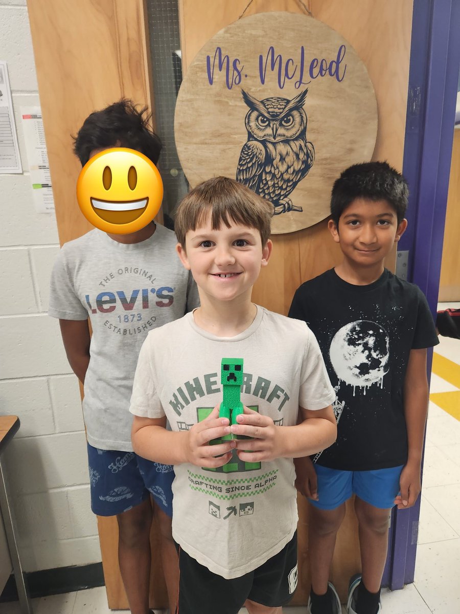 Ms. McLeod in our 5th grade class has a 3D printer that the kids have been working with . These are some of the fun designs the kids have created themselves. ( Castle, Creeper, Dragons)  Love the creativity of these kids and what a fun thing to learn to do!!