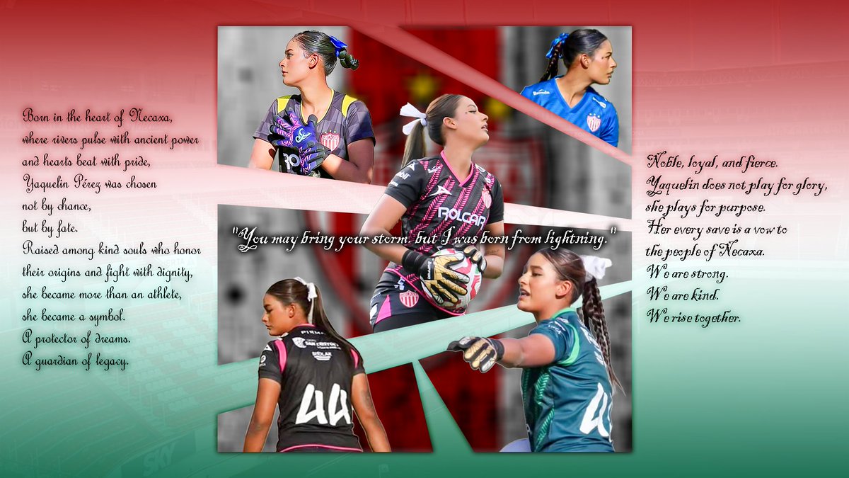 red_zone_95's tweet photo. Grace in motion. Power in stillness. She is not just a goalkeeper—she is the shield of Necaxa. Proud of her roots, fierce in her mission. Yaquelin Pérez stands where legends are born and lightning strikes twice. ⚡🛡️❤️ #yaquelinpérez #necaxafemenil https://t.co/Ota7ex891z
