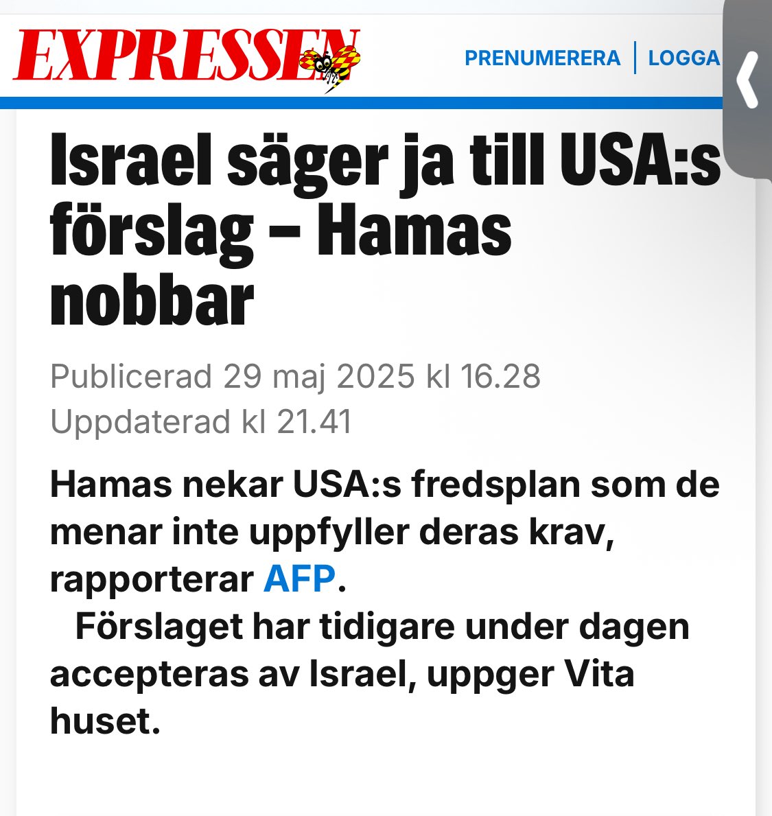 Får vi se demonstrationer mot Hamas på svenska gator och torg nu?
Blir det Instagramupprop från Pernilla Wahlgren och Peter Jöback?