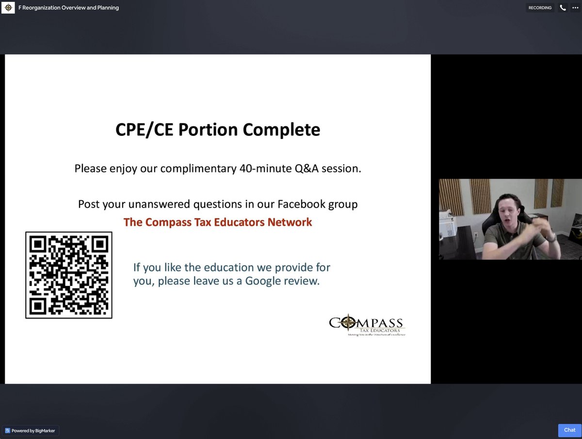 JoshYoungblood's tweet image. Great @CompassTaxEd webinar on F-Reorgs (which I learned a ton about) Ryan Reichert was a great speaker. #TaxTwitter