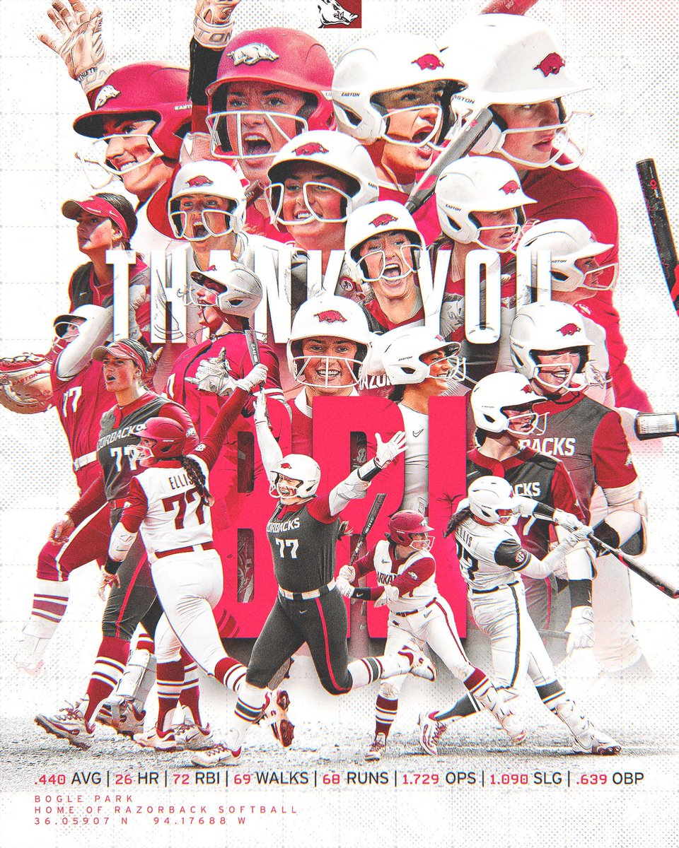 RazorbackSB's tweet photo. For one of the best seasons weโve seen in a Razorback uniform, thank you, Bri. https://t.co/yyxsccMvKx