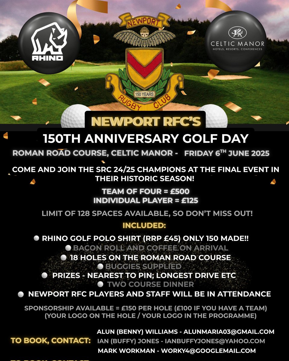 Matthew Evans MBE (@matthewevansnpt) on Twitter photo For all you golfers out there, sure to be a great day <a href="/TheCelticManor/">Celtic Manor Resort</a> <a href="/NewportRFC/">Newport RFC 1️⃣5️⃣0️⃣</a> For all you golfers out there, sure to be a great day <a href="/TheCelticManor/">Celtic Manor Resort</a> <a href="/NewportRFC/">Newport RFC 1️⃣5️⃣0️⃣</a>