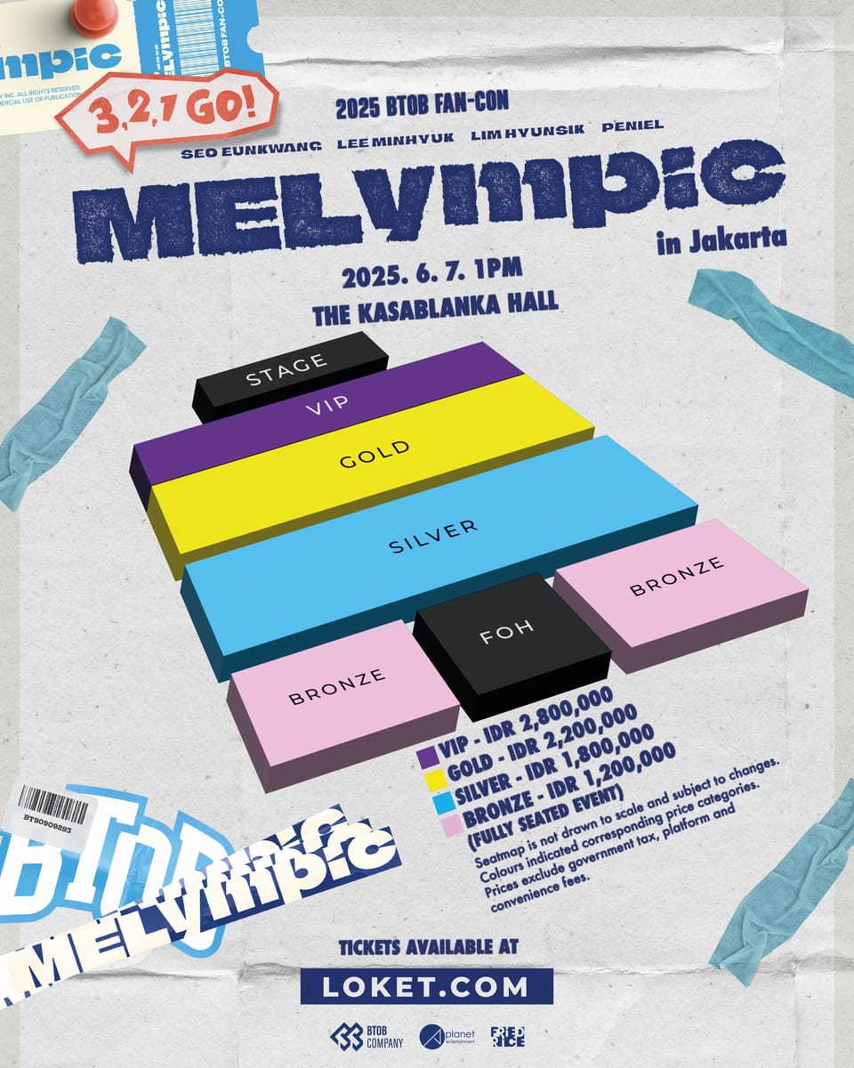 AzkaMagfiraa's tweet photo. WTS BTOB 2025 MELympic In Jakarta
Gold Rp. 1.400.000
Silver Rp. 1.200.000
Bronze 850.000

#Btobinjakarta #melympicinjakarta #BTOBinJKT https://t.co/tVnOAlqRzu