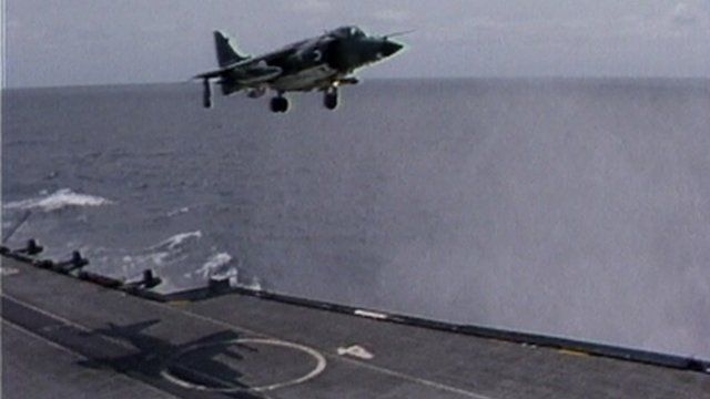 May 29th 1982: On the deck of HMS Invincible, Sea Harrier ZA174 piloted by Lieutenant Mike Broadwater is waiting for the signal to launch, when the captain turns the ship at full speed, and the aircraft slides off the deck into the water, with the pilot ejecting safely...

1/2