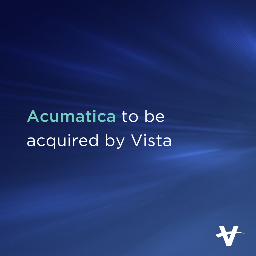 Vista has signed a definitive agreement to acquire <a href="/Acumatica/">Acumatica</a>, a leading provider of cloud-native ERP solutions for small and mid-sized businesses. Learn more: bwnews.pr/43CqDki #VistaFlagship