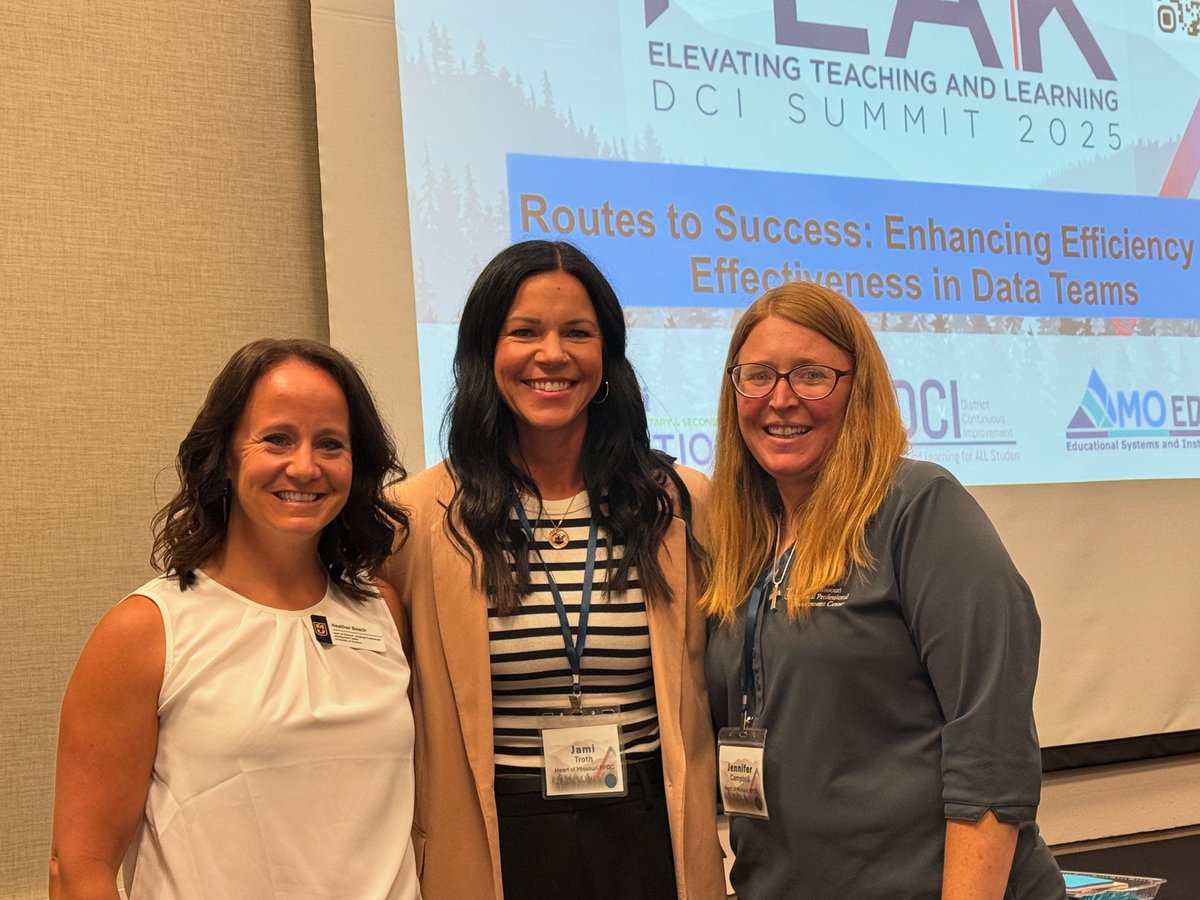 JamiTroth's tweet photo. I had a great time presenting at the DCI Summit with my amazing colleagues, Heather and Jen! #datateams #dcisummit #pathwaystothepeak @HOMRPDC https://t.co/ahCPgEsjYx