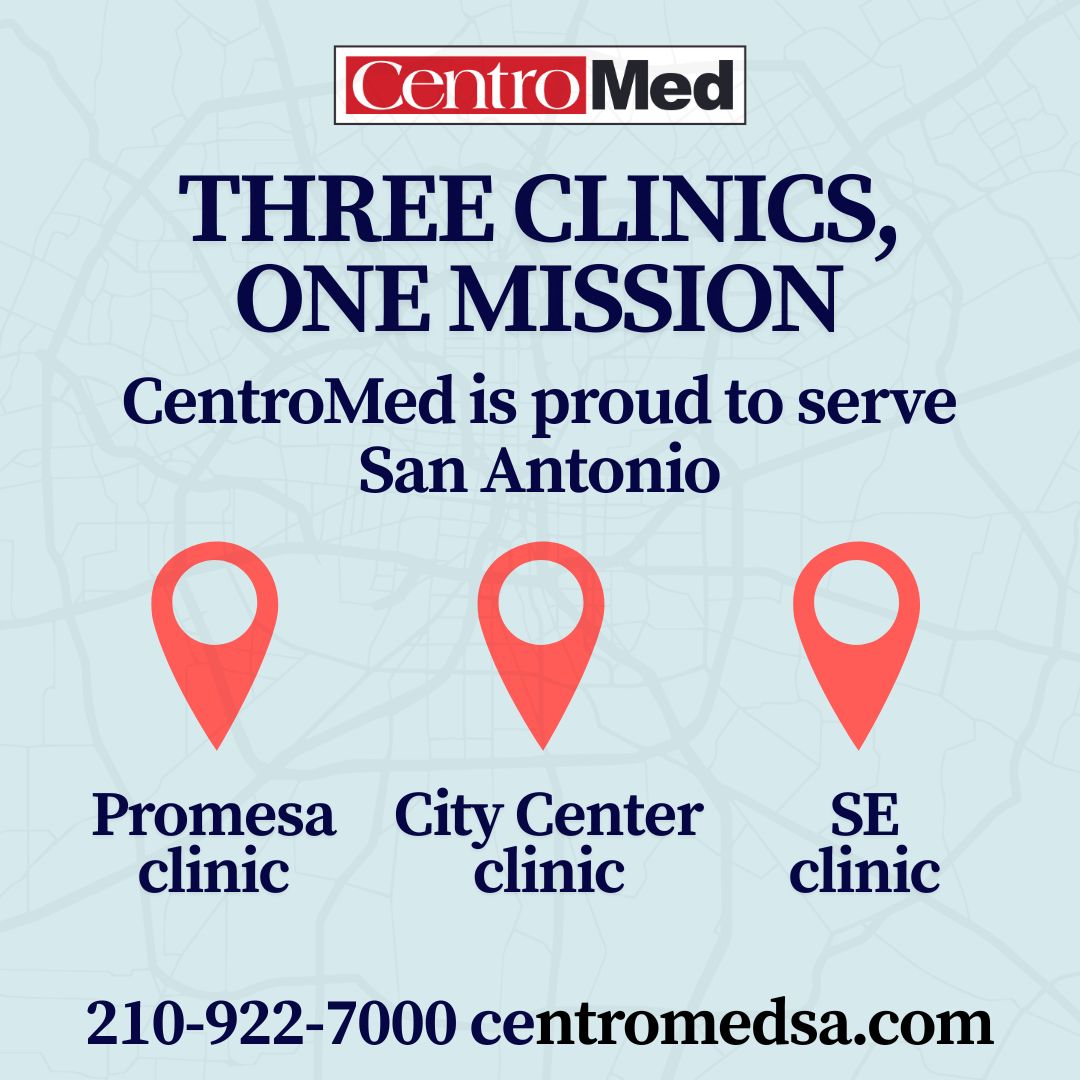 Promesa, City Center &amp; Southeast Clinics make it easy to find care close to home.Pediatric + primary care, wherever you are in San Antonio.

 210-922-7000 | 🌐 centromedsa.com

#centromedsa #yourmedicalhome #centromedcares #sanantoniotexas #centromedsanantonio