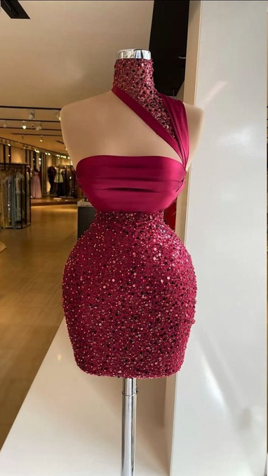 Model_girl45's tweet photo. Dazzling red sequined dress with a bold one-shoulder design, perfect for a glamorous night out. https://t.co/Bj6pseQZjI