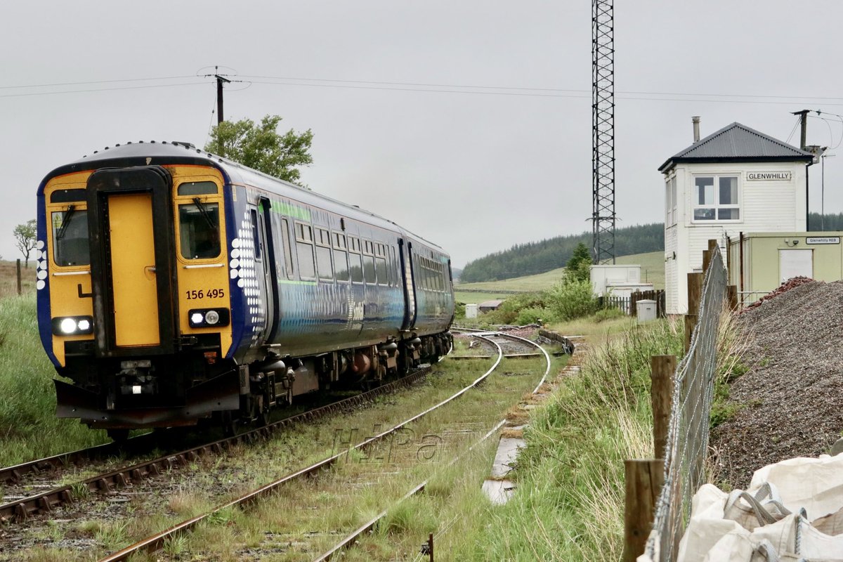 HiPa125's tweet image. British Rail #Class156 156495 #DMU working Scotrail 1A60 0730 Ayr &amp;gt; Stranraer past Glenwhilly Signal Box