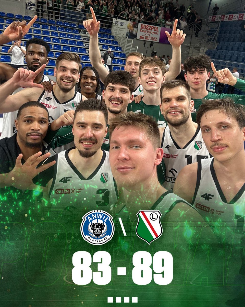 🔥 DWA DO ZERA!!😍 

Anwil Włocławek 83 - 89 LEGIA WARSZAWA

Stan rywalizacji 2-0 dla LEGII!

W PONIEDZIAŁEK WSZYSCY NA BEMOWO!

DZIĘKUJEMY ZA MEGA DOPING LICZNEJ GRUPIE ZE STOLICY!

#plk #legia #legiakosz #legiawarszawa #basketball