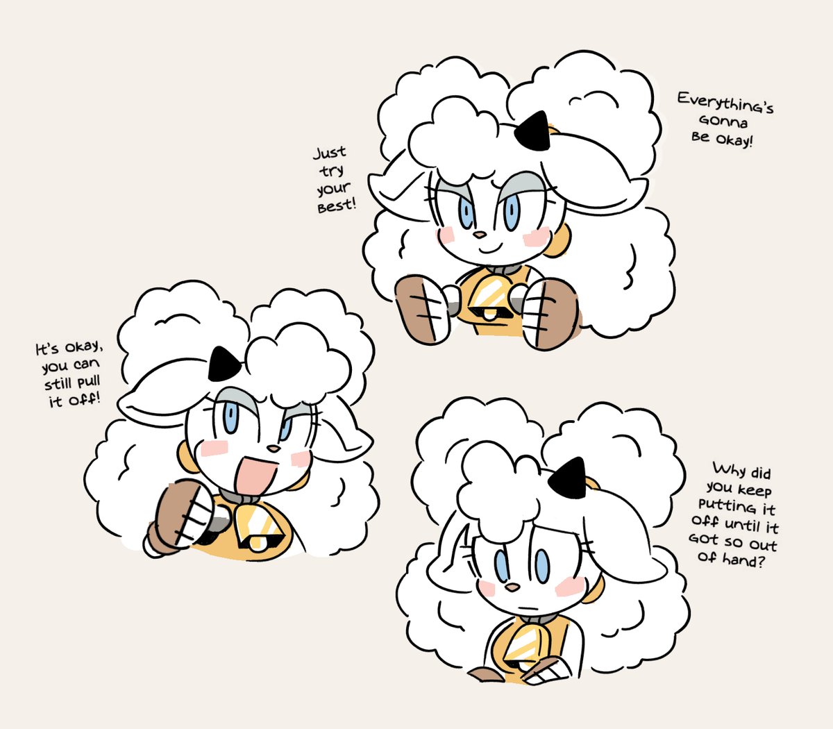 Bonus little redraw because Lanolin reminds me of Pattadol from Dungeon Meshi #SonicIDW #LanolinTheSheep #ダンジョン飯