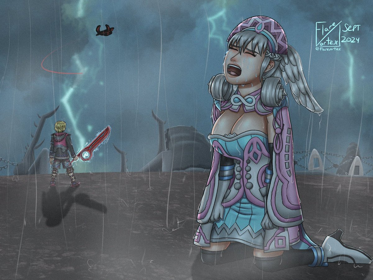 FlareVortex_'s tweet photo. No new art for Xenoblade DE's 5th Anniversary unfortunately, so I'll repost the art pieces I made for @meliazine !!!  

Happy 5th Anniversary to Xenoblade Definitive!!! :3

#XenobladeDE_fes25 https://t.co/8v49y2TaPm