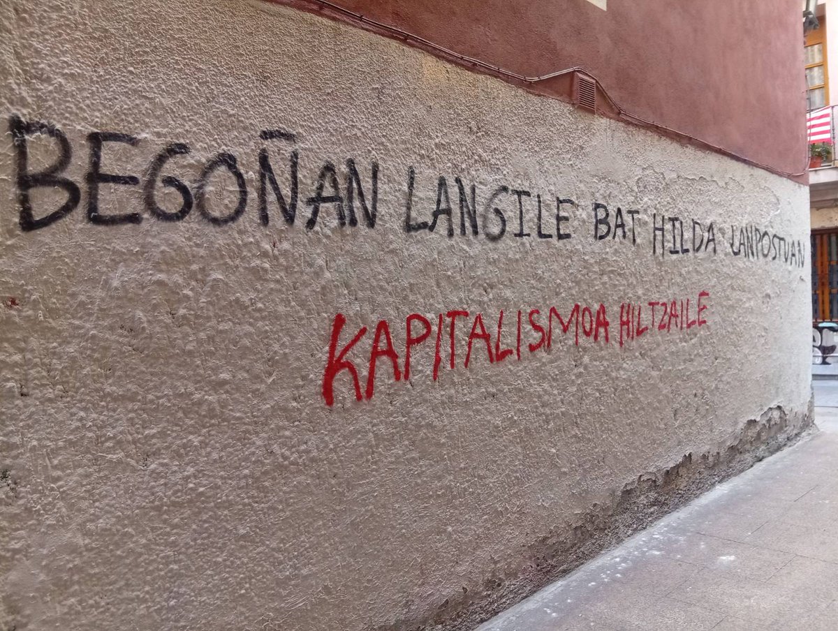 Gutxi batzuen intereserako langileon esplotazioan oinarritutako gizarte kapitalistak beste pertsona bat erail du lanpostuan.

Basakeria kapitalistaren aurka antolatu behar dugu!