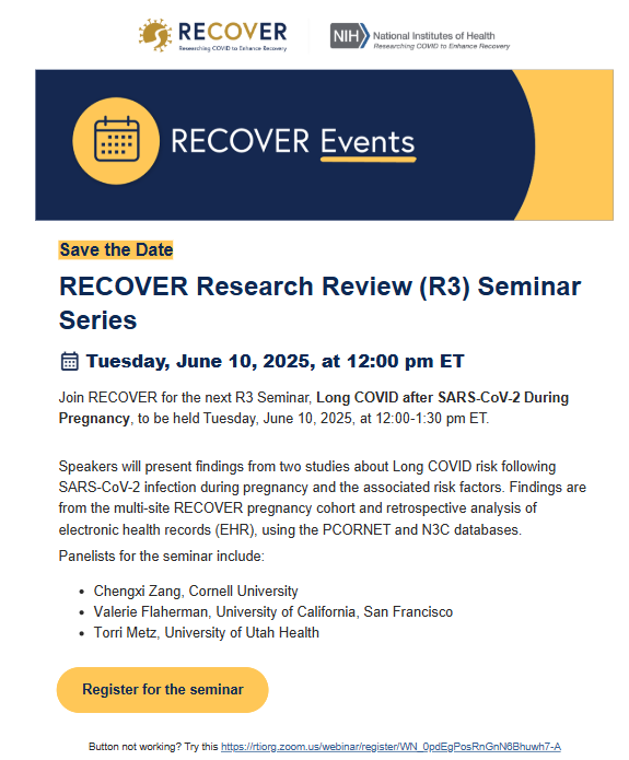 Chengxi Zang (@calvin_zcx) on Twitter photo Will attend the NIH RECOVER Research Review (R3) Seminar to present our work about Pregnancy and Long COVID. Welcome to join and discuss via recovercovid.org <a href="/WCMPopHealthSci/">Weill Cornell Medicine Population Health Sciences</a> <a href="/WCM_AIDH/">WCM Institute of AI for Digital Health</a> Will attend the NIH RECOVER Research Review (R3) Seminar to present our work about Pregnancy and Long COVID. Welcome to join and discuss via recovercovid.org <a href="/WCMPopHealthSci/">Weill Cornell Medicine Population Health Sciences</a> <a href="/WCM_AIDH/">WCM Institute of AI for Digital Health</a>