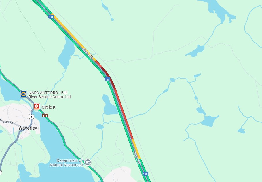 Dylan: A <a href="/CarsandTrucksRU/">Cars R Us</a> Road Warrior says that there's a car on fire on Highway 118 near Miller Lake Outbound. Emergency Crews are on scene. Expect delays. #halifax #dartmouth #hfxtraffic