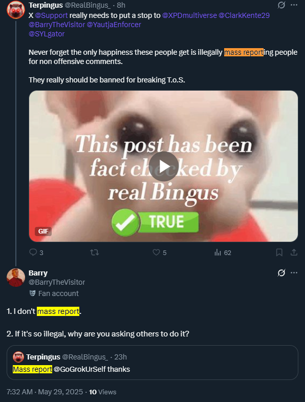 ClarkKentE29's tweet image. #TwitterNews: According to @RealBingus_ #MassReporting am ILLEGAL (up top) even though him am encourage #TwitterUsers to #MassReport (at bottom) others.

Kinda confusing.