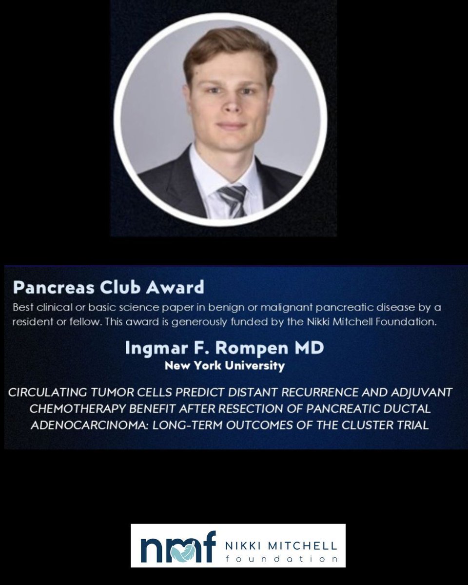 Congratulations to Ingmar F. Rompen, MD for being the recipient of the 2025 Pancreas Club Award! NMF is so proud to fund this award to advance research in the field of pancreas disease!