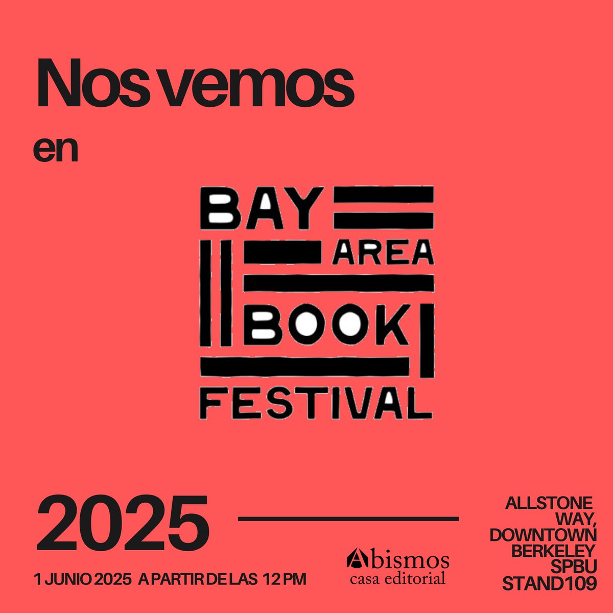 Ya casi nos vamos a Berkeley al Bay Area Book Festival ❤️