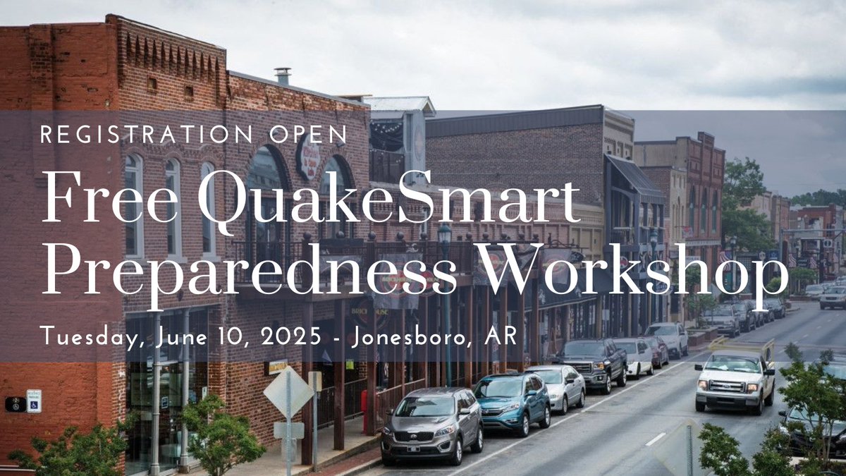 Join us on June 10 in Jonesboro, AR, and discover how to protect employees and customers, ensure business continuity, &amp; take actionable steps toward #earthquake resilience.

📢 Register (free): bit.ly/3FAY5zF
📅 View the Agenda:bit.ly/45DfG4y