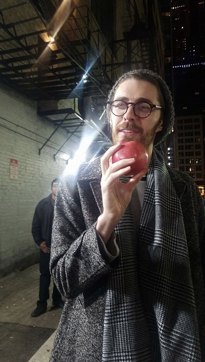 welcome back hozier talking to fans with a fruit in his hand